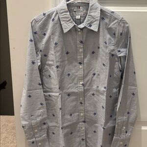 Tommy Hilfiger Blue and White Striped Shirt